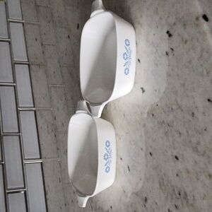 VINTAGE Set of 2 Blue Cornflower Corning Ware Petite Pan P-41 Mini Casserole